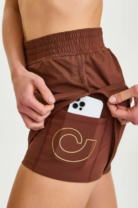 SHORT SOLTO DUPLO NT MARROM CAPUCCINO