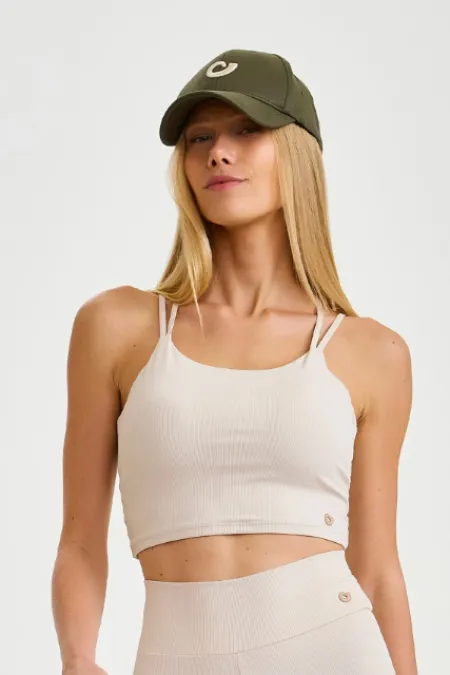 TOP CROPPED CANELADO OFF WHITE