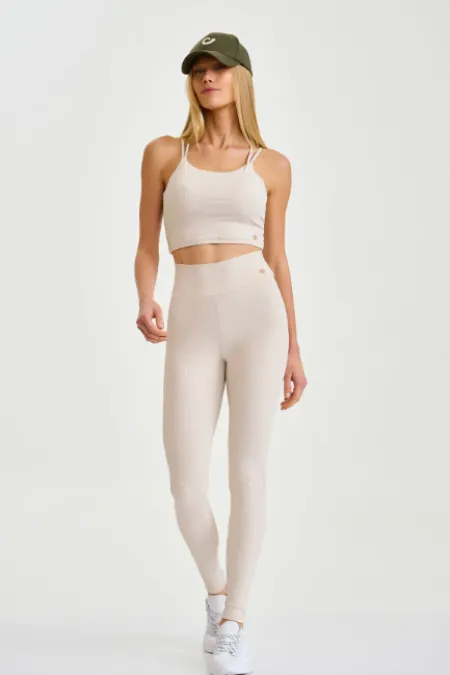 LEGGING CANELADA COM LEVANTA BUMBUM OFF WHITE
