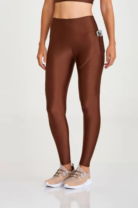  LEGGING ATLETIKA COM BOLSO MARROM CAPUCCINO