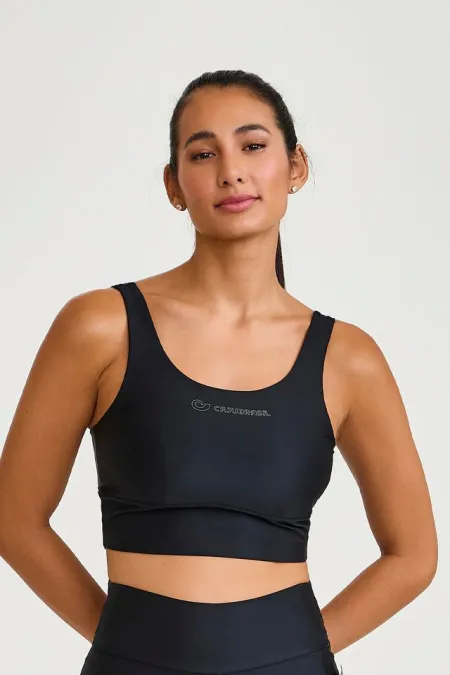 TOP ATLETIKA COM SILK  PRETO  