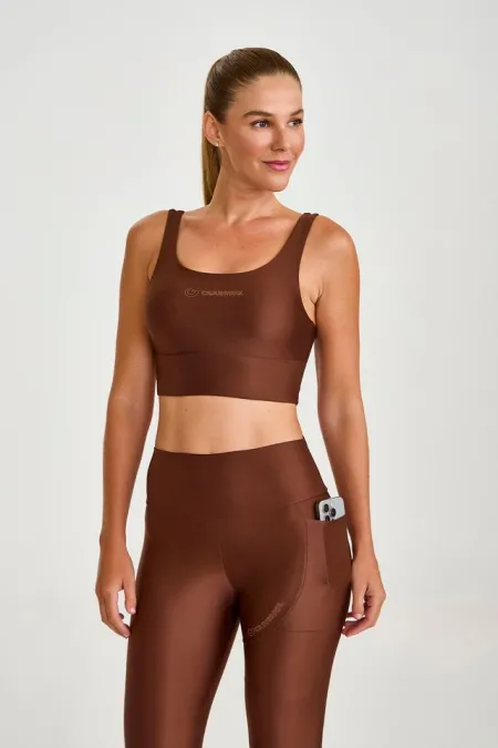 TOP ATLETIKA COM SILK  MARROM CAPUCCINO  